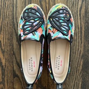 NWT SOPHIA WEBSTER MINI Girls Butterfly Espadrille Flat 33 EU / 1 US